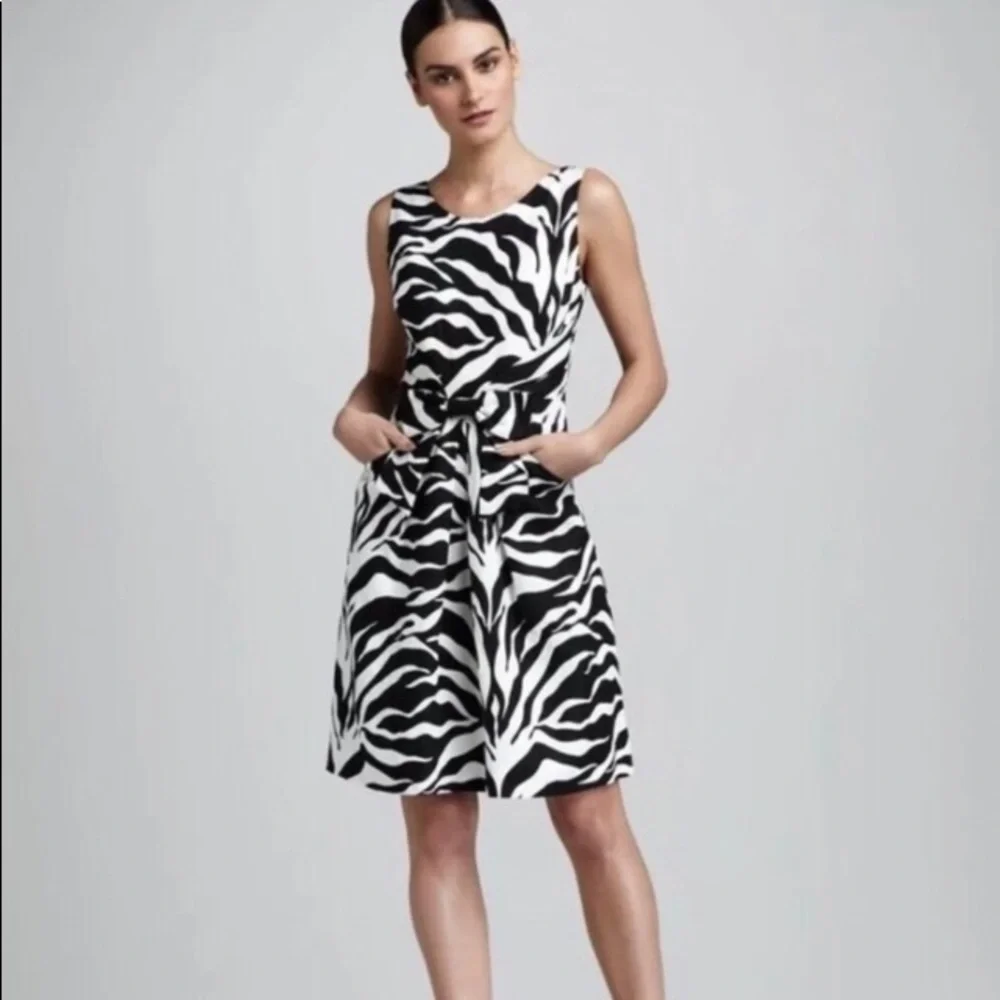 Kate Spade Jillian Zebra Print Linen Dress Sz. 8, Sz.‎ 10
